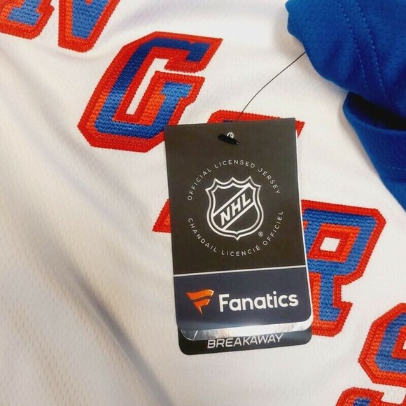 Fanatics NHL New York Rangers Breakaway Jersey Mens Size M White Red Blue - Picture 5 of 8